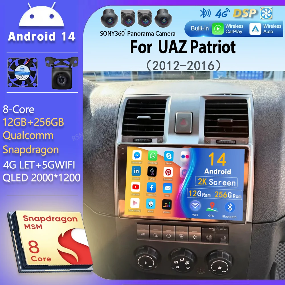 Android 14 wifi+4G Carplay AUTO BT Car Radio For UAZ Patriot 2012 - 2016 Navigation GPS Video Player Stereo Multimedia 2 DIN DVD
Android 14 wifi+4G Carplay AUTO BT Car Radio For UAZ Patriot 2012 - 2016 Navigation GPS Video Player Stereo Multimedia 2 DIN DVD