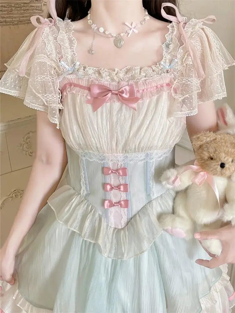 Lolita Elegant Ballet Style Short Sleeve Lace Transparent Mesh Top Fly Sleeve Lightweight Breathable Inner Wear for Women
Lolita Elegant Ballet Style Short Sleeve Lace Transparent Mesh Top Fly Sleeve Lightweight Breathable Inner Wear for Women