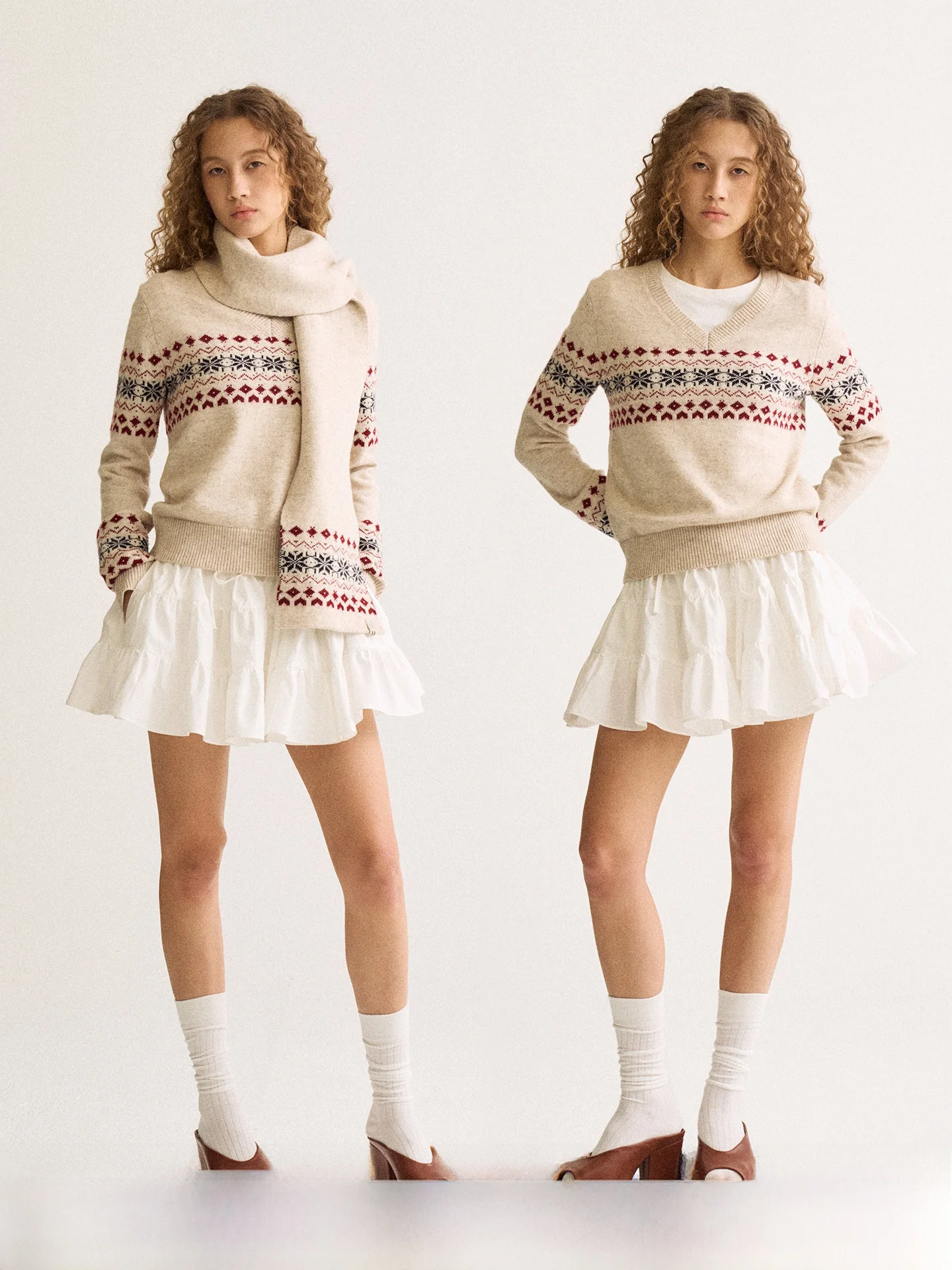 Женский модный повседневный свитер Firstfloor с вышивкой в стиле Fair Isle и снежинками, V-образный вырез, свободный крой, для осени и зимы
Женский модный повседневный свитер Firstfloor с вышивкой в стиле Fair Isle и снежинками, V-образный вырез, свободный крой, для осени и зимы