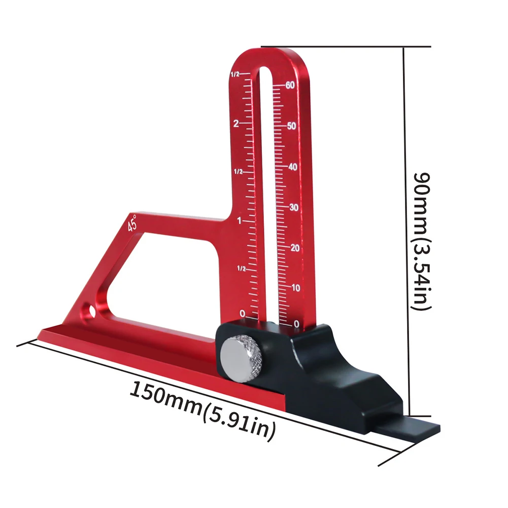 Adjustable Table Saw Depth Gauge 0-60mm Metric And Inch Scale Aluminum Setting Up Blade Router Bits Height Measuring Gauge
Adjustable Table Saw Depth Gauge 0-60mm Metric And Inch Scale Aluminum Setting Up Blade Router Bits Height Measuring Gauge