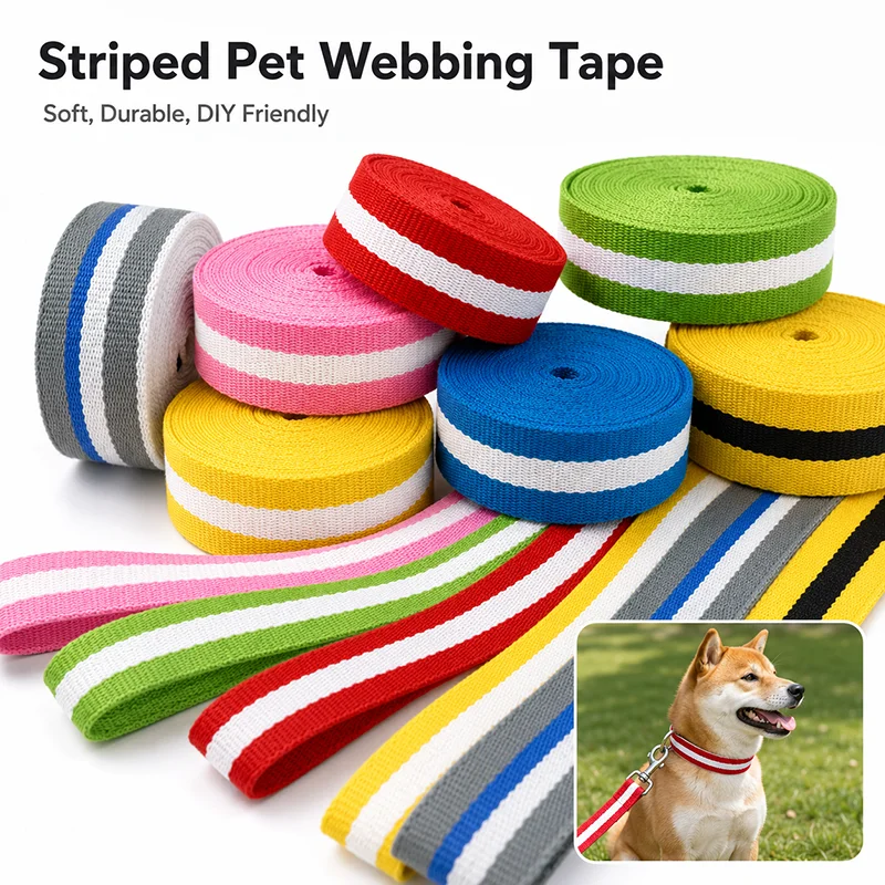 5M 32mm Colored Stripe Webbing Band for Pet Collar Leash Harness Dog Safety Strap Decorative Ribbon Trim Material Roll Accessory
5M 32mm Colored Stripe Webbing Band for Pet Collar Leash Harness Dog Safety Strap Decorative Ribbon Trim Material Roll Accessory