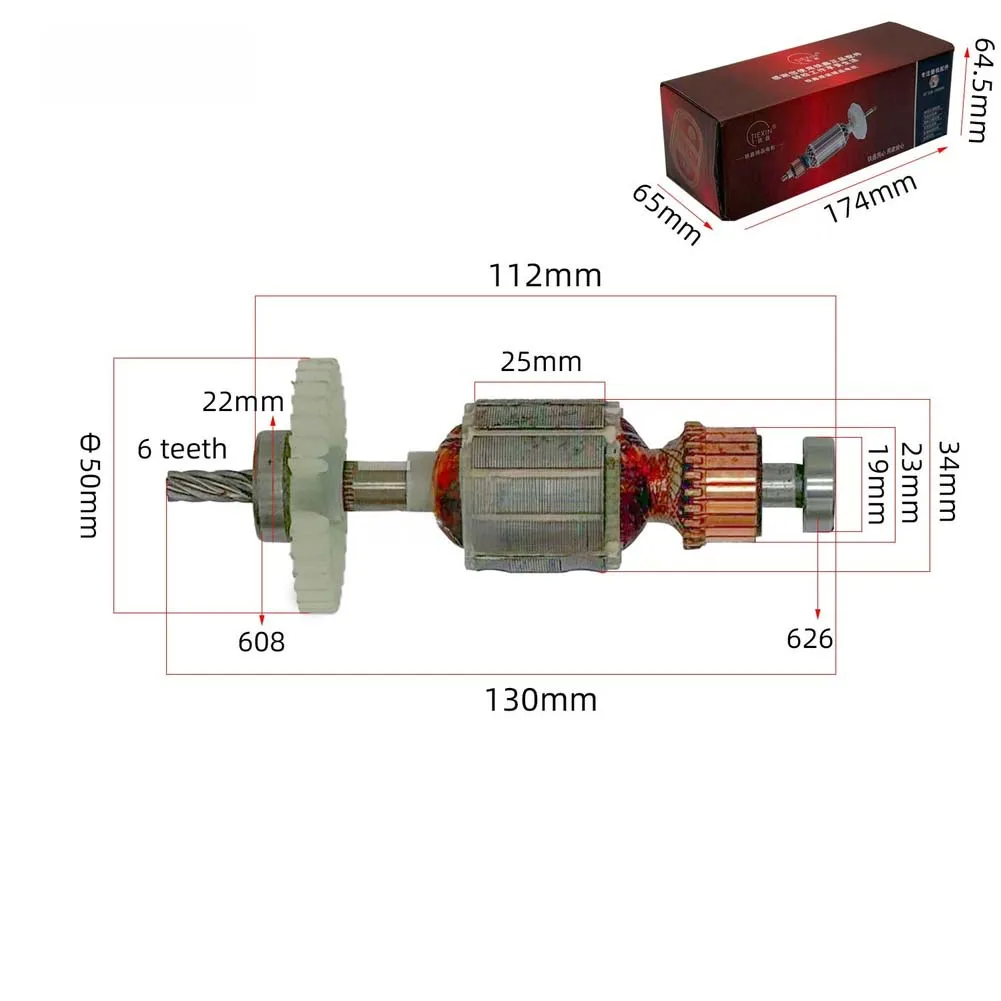 6-зубчатый якорь для ремонта электродрели, 6-зубчатый подшипник 608 с подшипниками, металлический, часть электродвигателя
6-зубчатый якорь для ремонта электродрели, 6-зубчатый подшипник 608 с подшипниками, металлический, часть электродвигателя