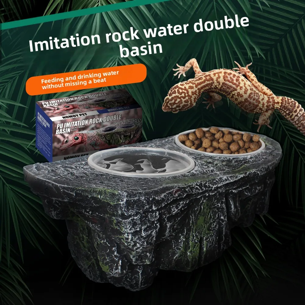 NOMOY Reptile Food and Water Dish,Wall Mount&Floor Use with Suction Cups,Easy Clean PU Fake Rock Design,2-Pack Removable Bowls
NOMOY Reptile Food and Water Dish,Wall Mount&Floor Use with Suction Cups,Easy Clean PU Fake Rock Design,2-Pack Removable Bowls
