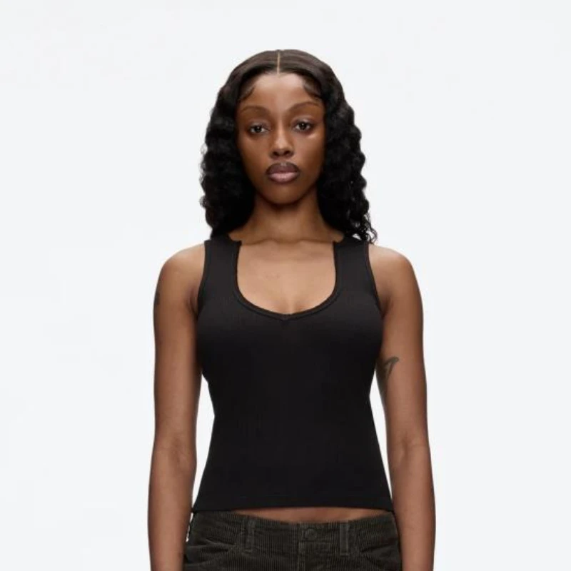 Tank air military green and white raw edge design v-neck vest threaded I-shaped slim short top
Tank air military green and white raw edge design v-neck vest threaded I-shaped slim short top