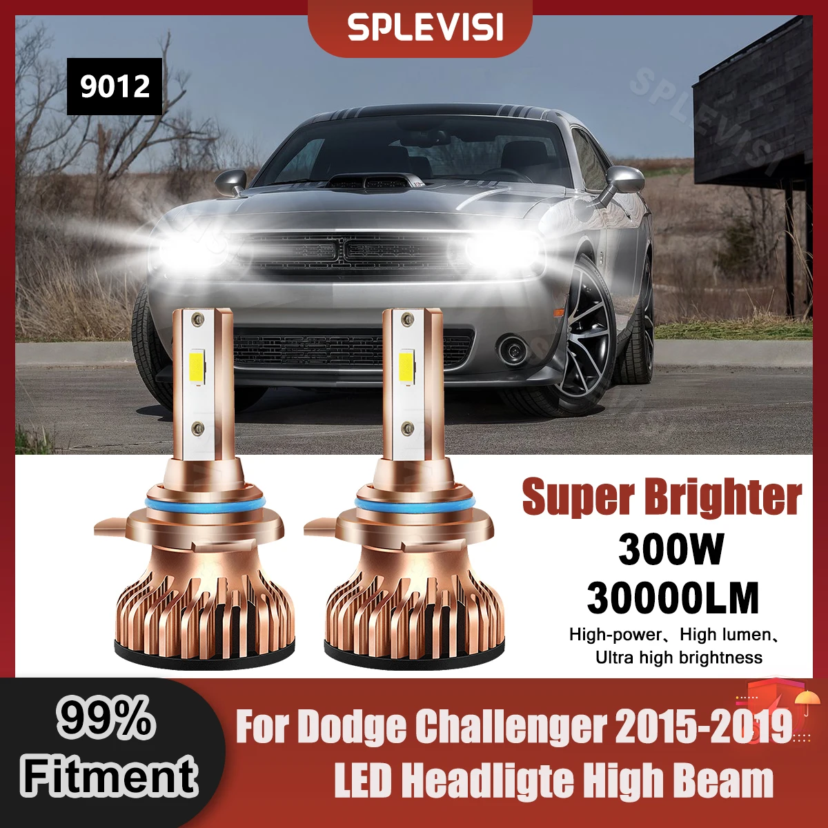 2PCS Replace LED Headlight 9012 High Beam 9V-24V 300W 30000LM For Dodge Challenger 2015 2016 2017 2018 2019 Car High Light Bulbs
2PCS Replace LED Headlight 9012 High Beam 9V-24V 300W 30000LM For Dodge Challenger 2015 2016 2017 2018 2019 Car High Light Bulbs
