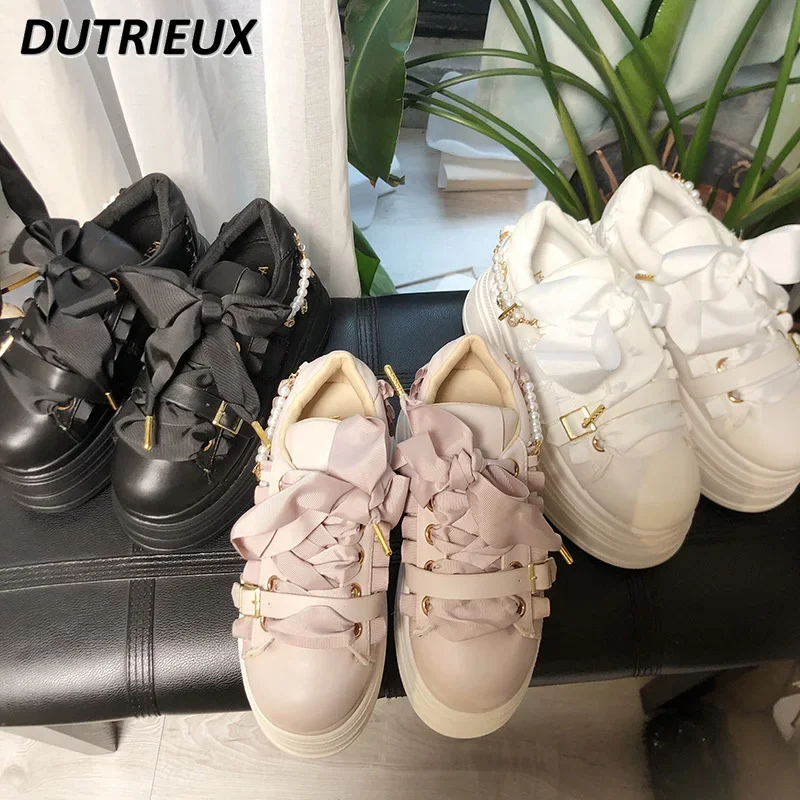 Rhinestone Pearl Lolita Japanese Style Elegant Platform Women's Casual Shoes Sweet Cute Fashion Spring Autumn 2025 New
Rhinestone Pearl Lolita Japanese Style Elegant Platform Women's Casual Shoes Sweet Cute Fashion Spring Autumn 2025 New