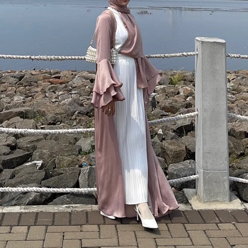Ramadan Muslim Satin Open Abaya Maxi Dress 2 Pieces Set Women Dubai Kimono Cardigan Islamic Jalabiya Eid Djellaba Outfits Kaftan
Ramadan Muslim Satin Open Abaya Maxi Dress 2 Pieces Set Women Dubai Kimono Cardigan Islamic Jalabiya Eid Djellaba Outfits Kaftan