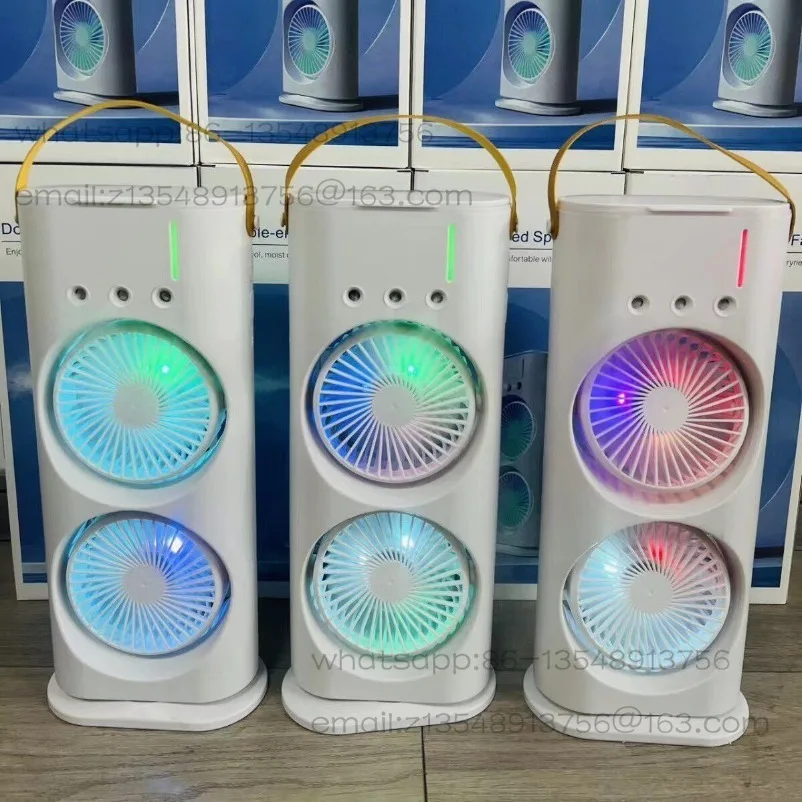USB double-head electric fan household portable refrigeration small fan charging three-hole spray shaking head desktop fan
USB double-head electric fan household portable refrigeration small fan charging three-hole spray shaking head desktop fan