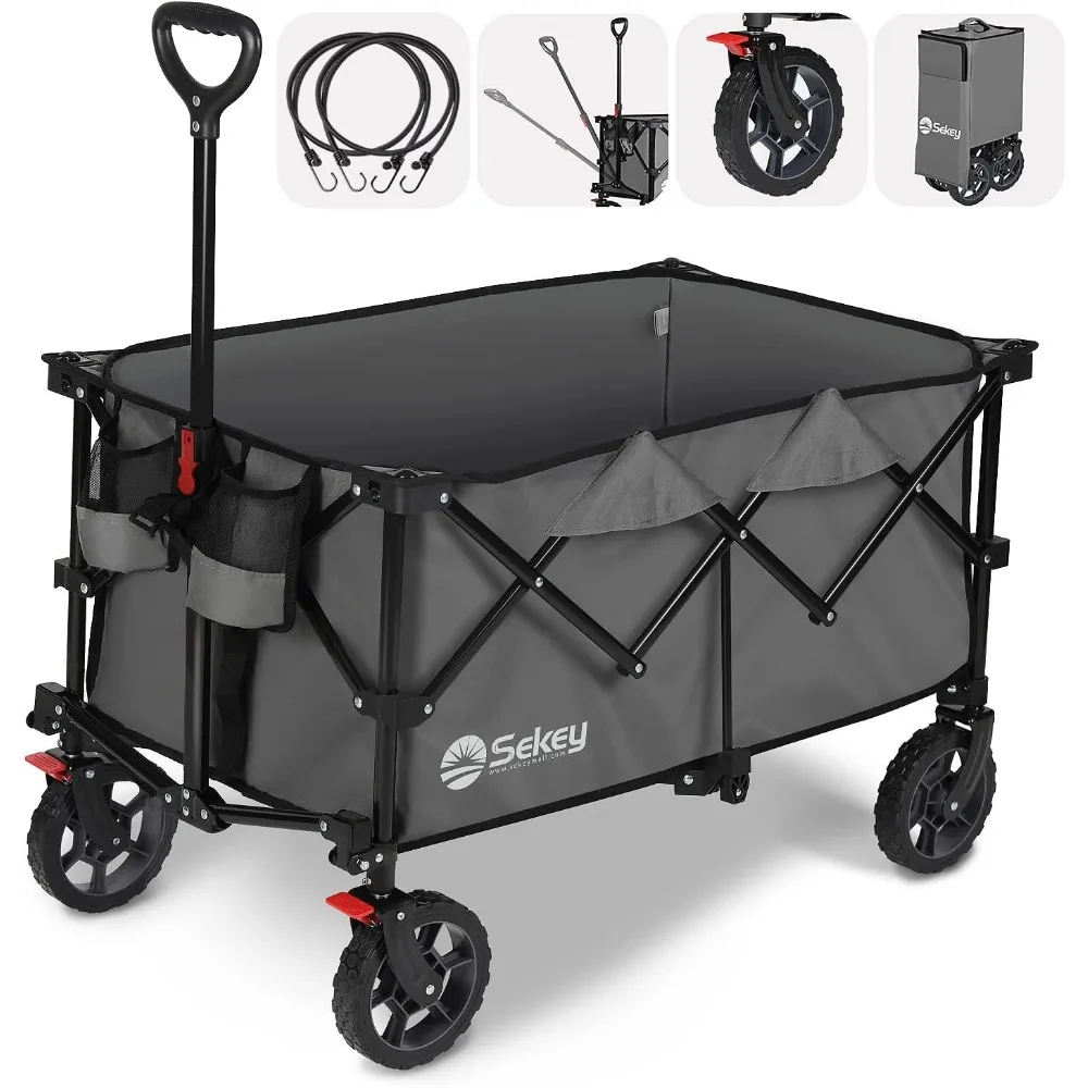 220L Collapsible Foldable Wagon with 330lbs Weight Capacity, Heavy Duty Folding Wagon Cart with Big All-Terrain Wheels & Drink
220L Collapsible Foldable Wagon with 330lbs Weight Capacity, Heavy Duty Folding Wagon Cart with Big All-Terrain Wheels & Drink