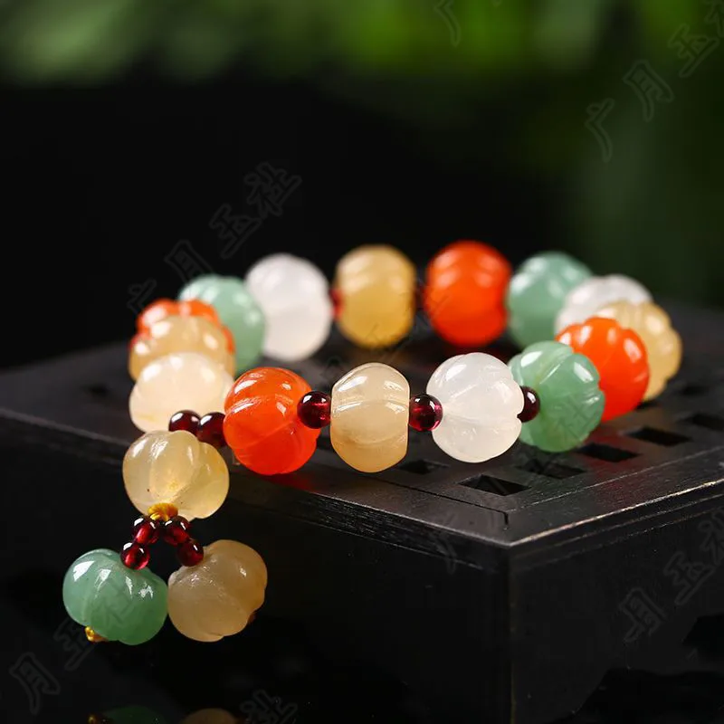 Natural Stone Colorful Crystal Jade Fashion Ladies Bracelet Pumpkin Beads Yoga Wrist Chain Jewelry Gifts
Natural Stone Colorful Crystal Jade Fashion Ladies Bracelet Pumpkin Beads Yoga Wrist Chain Jewelry Gifts