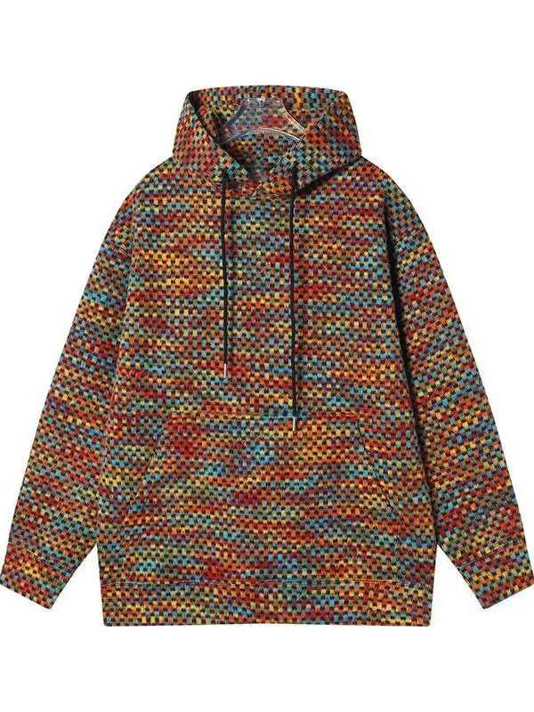 Ретро-худи с геометрическим клетчатым узором: модная повседневная свободная модель для осени и зимы, с длинными рукавами, теплая, для ежедневной носки
Ретро-худи с геометрическим клетчатым узором: модная повседневная свободная модель для осени и зимы, с длинными рукавами, теплая, для ежедневной носки