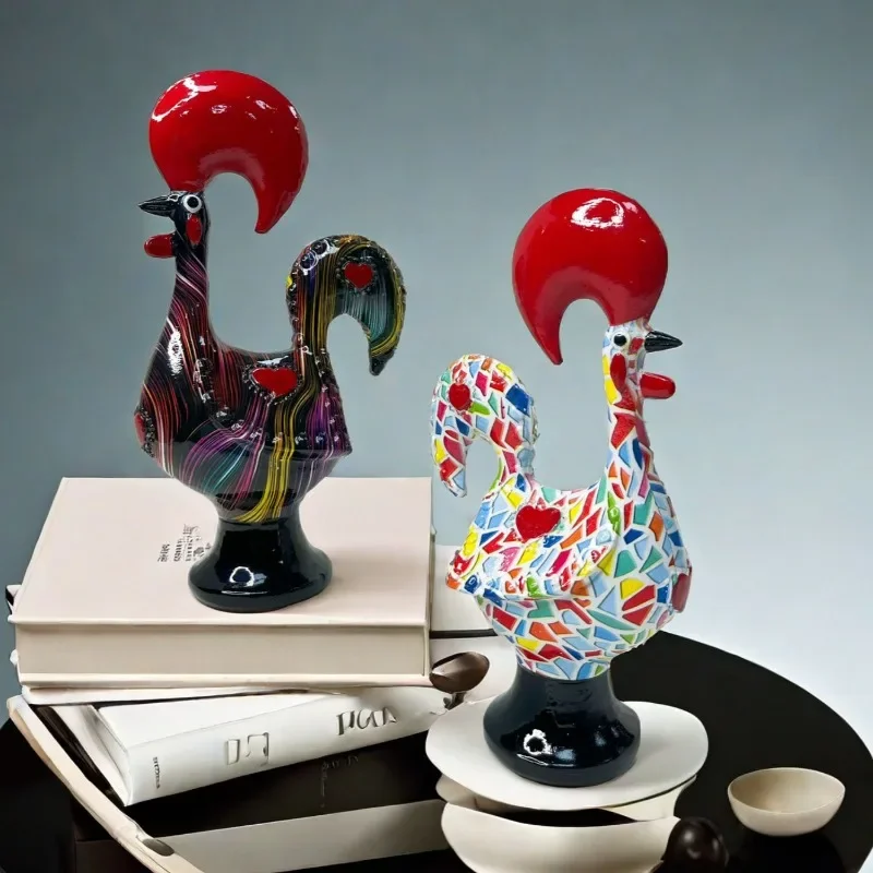 Animal home resin,, two rooster ornaments, living room porch wine rack bedroom decorations
Animal home resin,, two rooster ornaments, living room porch wine rack bedroom decorations