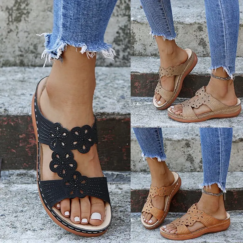 Women Slippers Open Toe Low Heel Sandals Leisure Ladies Slides Hollow Out Flowers Summer Outdoor Plus Size 35-43 Women Shoes
Women Slippers Open Toe Low Heel Sandals Leisure Ladies Slides Hollow Out Flowers Summer Outdoor Plus Size 35-43 Women Shoes