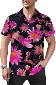 Men's Hawaiian Style Short Sleeve Shirt - Tropical Floral Print with Red & Golden Accents, Breathable Regular Fit Casual Summer
Men's Hawaiian Style Short Sleeve Shirt - Tropical Floral Print with Red & Golden Accents, Breathable Regular Fit Casual Summer