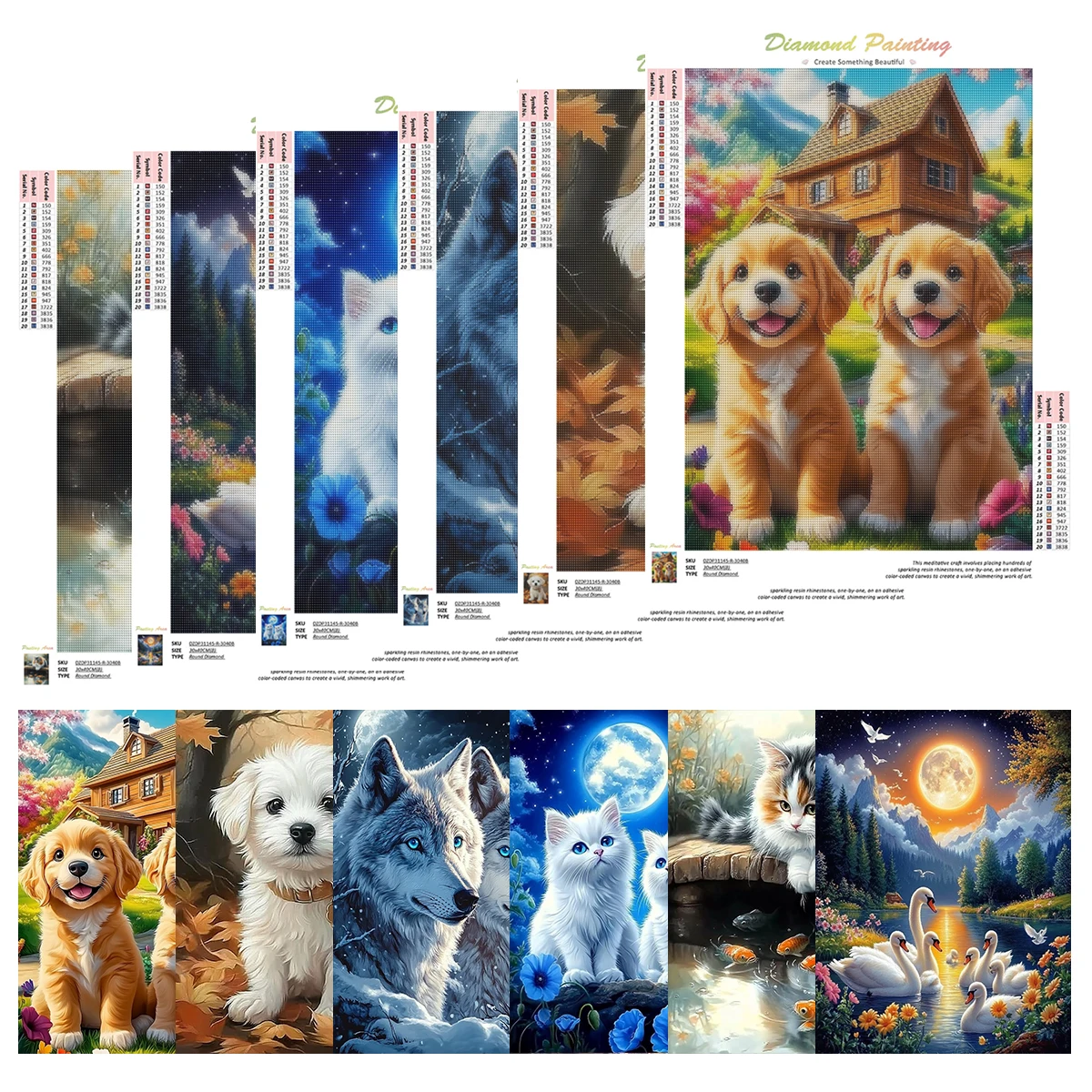 PhotoCustom 6pcs Animal 5d Diamond Painting Set Diamond Embroidery Painting Cat Dog Full Round Square Diamond Rhinestones Home D
PhotoCustom 6pcs Animal 5d Diamond Painting Set Diamond Embroidery Painting Cat Dog Full Round Square Diamond Rhinestones Home D