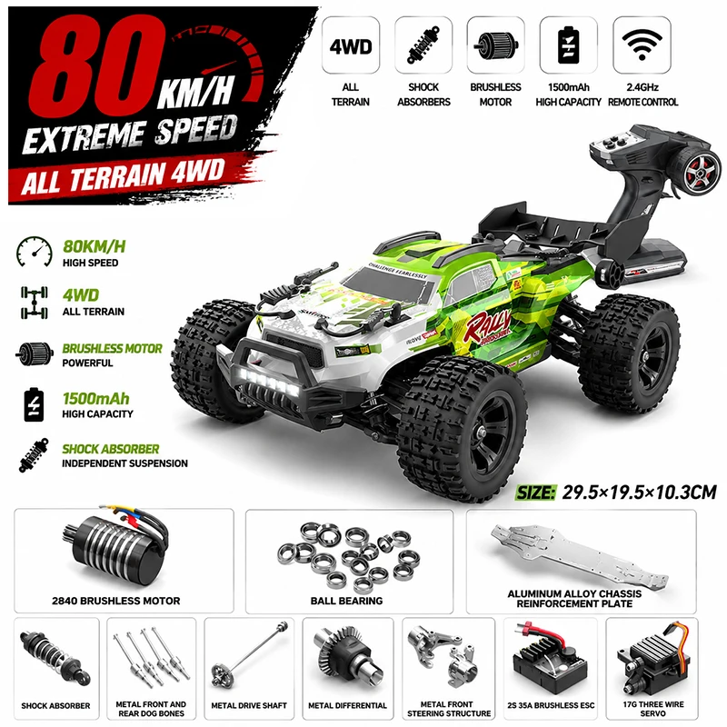 4WD Remote Control Car Off Road 4x4 RC High Speed Buggy Truck Super Brushless 50 or 80KM/H Fast Drift Racing Toy Kids Adults
4WD Remote Control Car Off Road 4x4 RC High Speed Buggy Truck Super Brushless 50 or 80KM/H Fast Drift Racing Toy Kids Adults