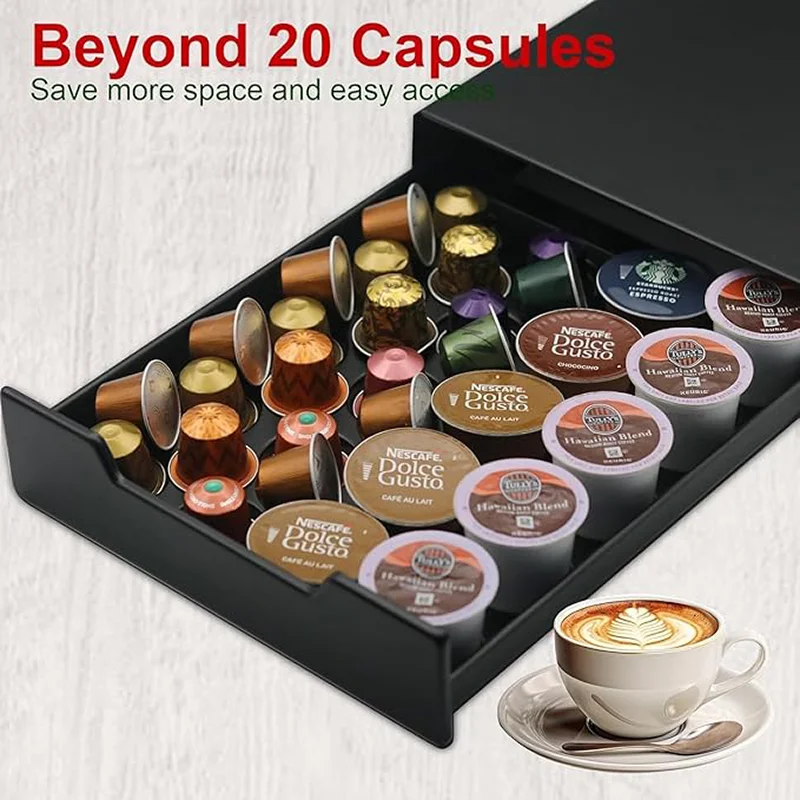 20Pcs Coffee Pods Drawer For Dolce Gusto/Nespresso Originallin/K-cup Capsules Storage Rack Coffee Machine Base Holder Drawer
20Pcs Coffee Pods Drawer For Dolce Gusto/Nespresso Originallin/K-cup Capsules Storage Rack Coffee Machine Base Holder Drawer