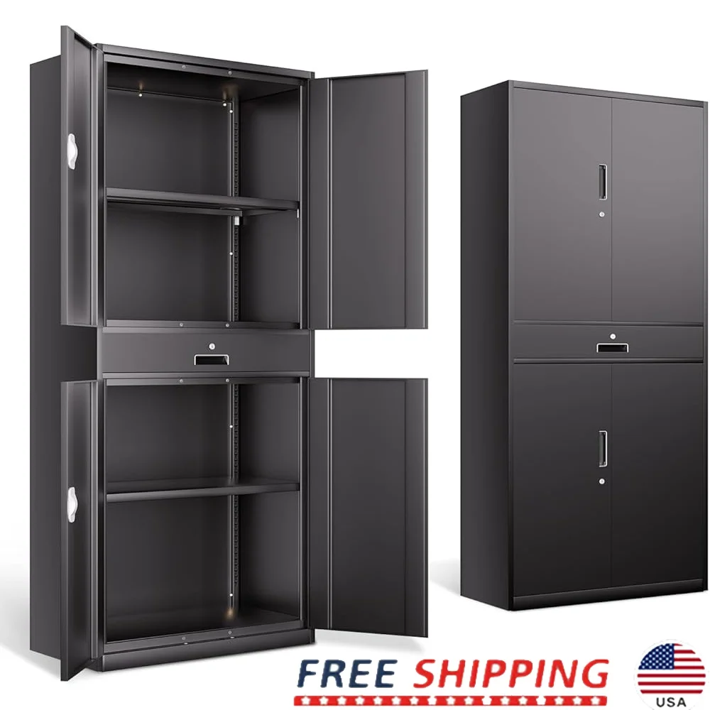 71 Inch Metal Storage Cabinet Locking Tool Organizer Cabinet Heavy Duty with Drawer Adjustable Shelves Lockable Garage Office
71 Inch Metal Storage Cabinet Locking Tool Organizer Cabinet Heavy Duty with Drawer Adjustable Shelves Lockable Garage Office