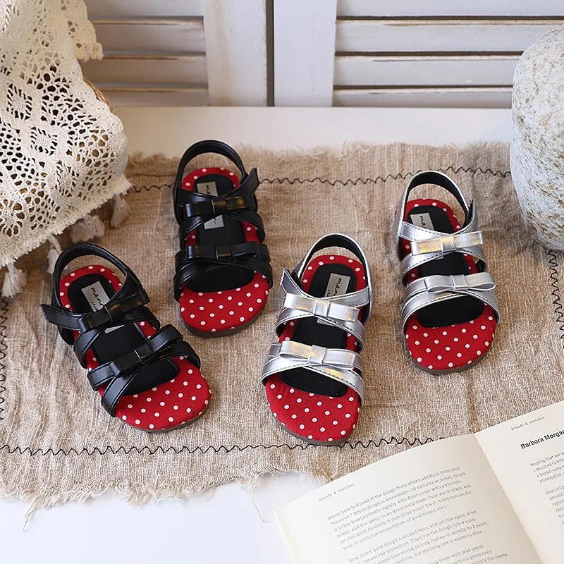 Girls Red Polka Dot Flat Sandals, Double Bow Straps Design Adjustable Back Strap Soft Non-slip Sole Summer Princess Shoes
Girls Red Polka Dot Flat Sandals, Double Bow Straps Design Adjustable Back Strap Soft Non-slip Sole Summer Princess Shoes