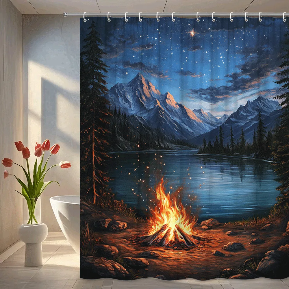 Занавеска для душа «Костер от Mountain Lake», звездное ночное небо, сосны, природа, сцена, уличный декор для приключений, водонепроницаемый, нетоксичный
Занавеска для душа «Костер от Mountain Lake», звездное ночное небо, сосны, природа, сцена, уличный декор для приключений, водонепроницаемый, нетоксичный