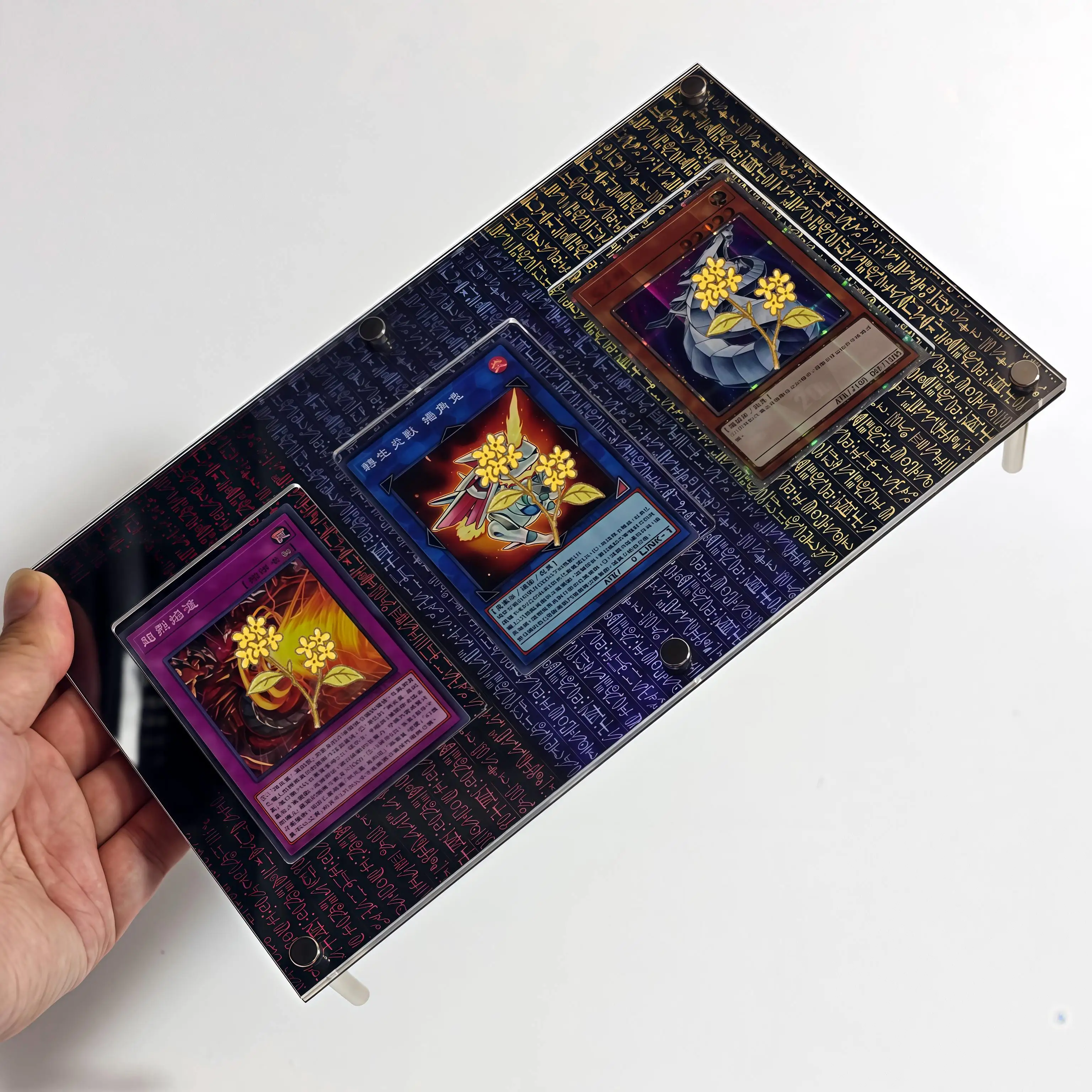Yu-Gi-Oh Triple Egyptian Gods Acrylic Card Brick Display Stand Ancient Egyptian Hieroglyph Anime Card Holder No Cards
Yu-Gi-Oh Triple Egyptian Gods Acrylic Card Brick Display Stand Ancient Egyptian Hieroglyph Anime Card Holder No Cards