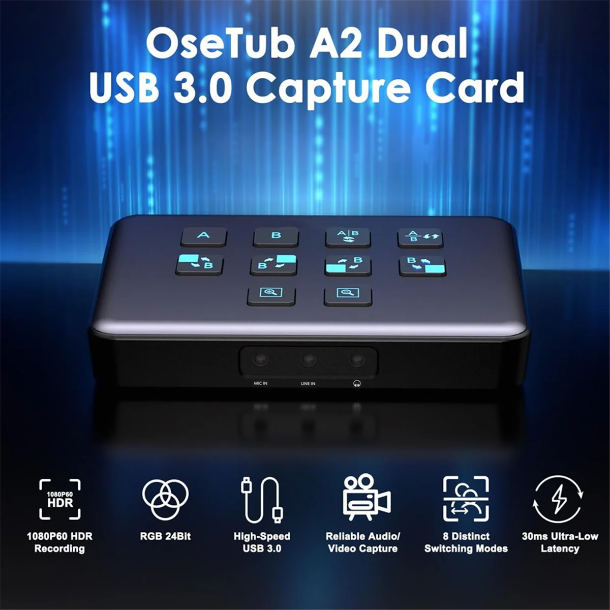 Hot! Dual-Channel HDMI-Compatible External Capture Card,Audio Video External Camera Capture Card Stream 1080P/60fps
Hot! Dual-Channel HDMI-Compatible External Capture Card,Audio Video External Camera Capture Card Stream 1080P/60fps