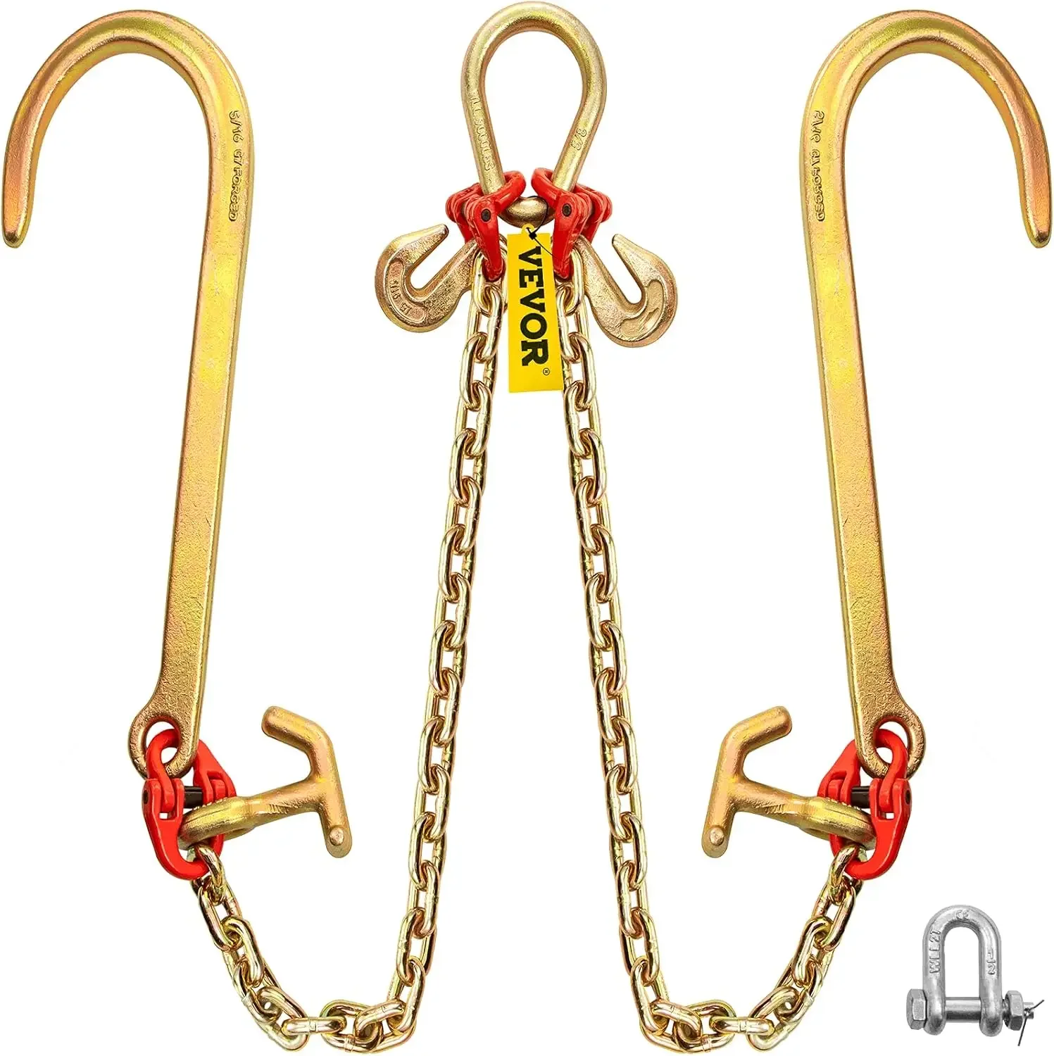 V Bridle Chain,5/16 inx2 ft Tow Chain Bridle Grade 80 V-Bridle Transport Chain,9260 Lbs Break Strength with TJ Hooks &Grab Hooks
V Bridle Chain,5/16 inx2 ft Tow Chain Bridle Grade 80 V-Bridle Transport Chain,9260 Lbs Break Strength with TJ Hooks &Grab Hooks