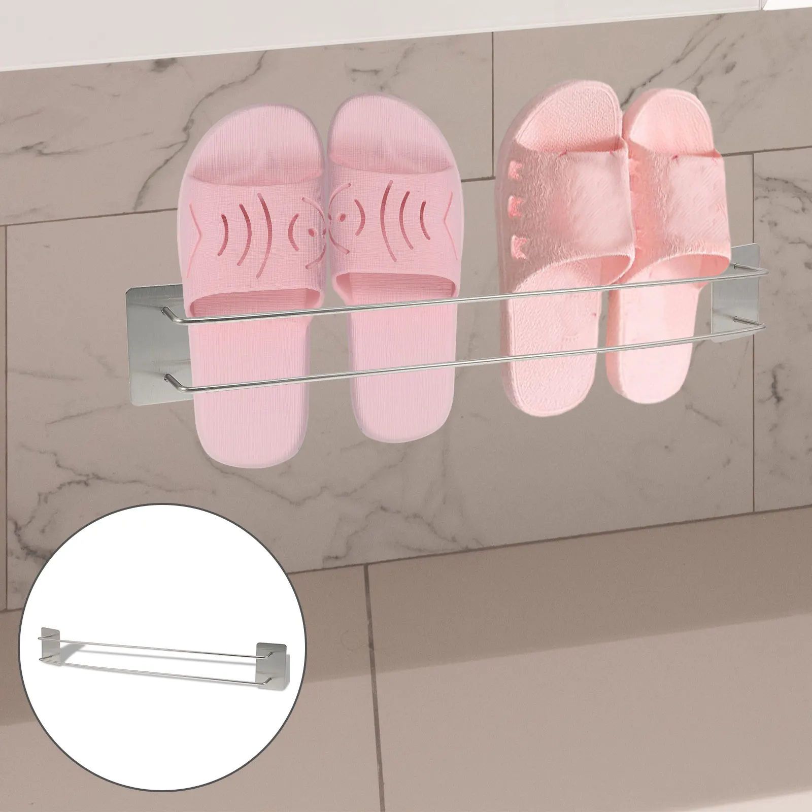 Stainless Steel Shoe Mounted Slipper Holder Bathroom Storage Hanger Shoe Shelf Entryway ganizer Space
Stainless Steel Shoe Mounted Slipper Holder Bathroom Storage Hanger Shoe Shelf Entryway ganizer Space