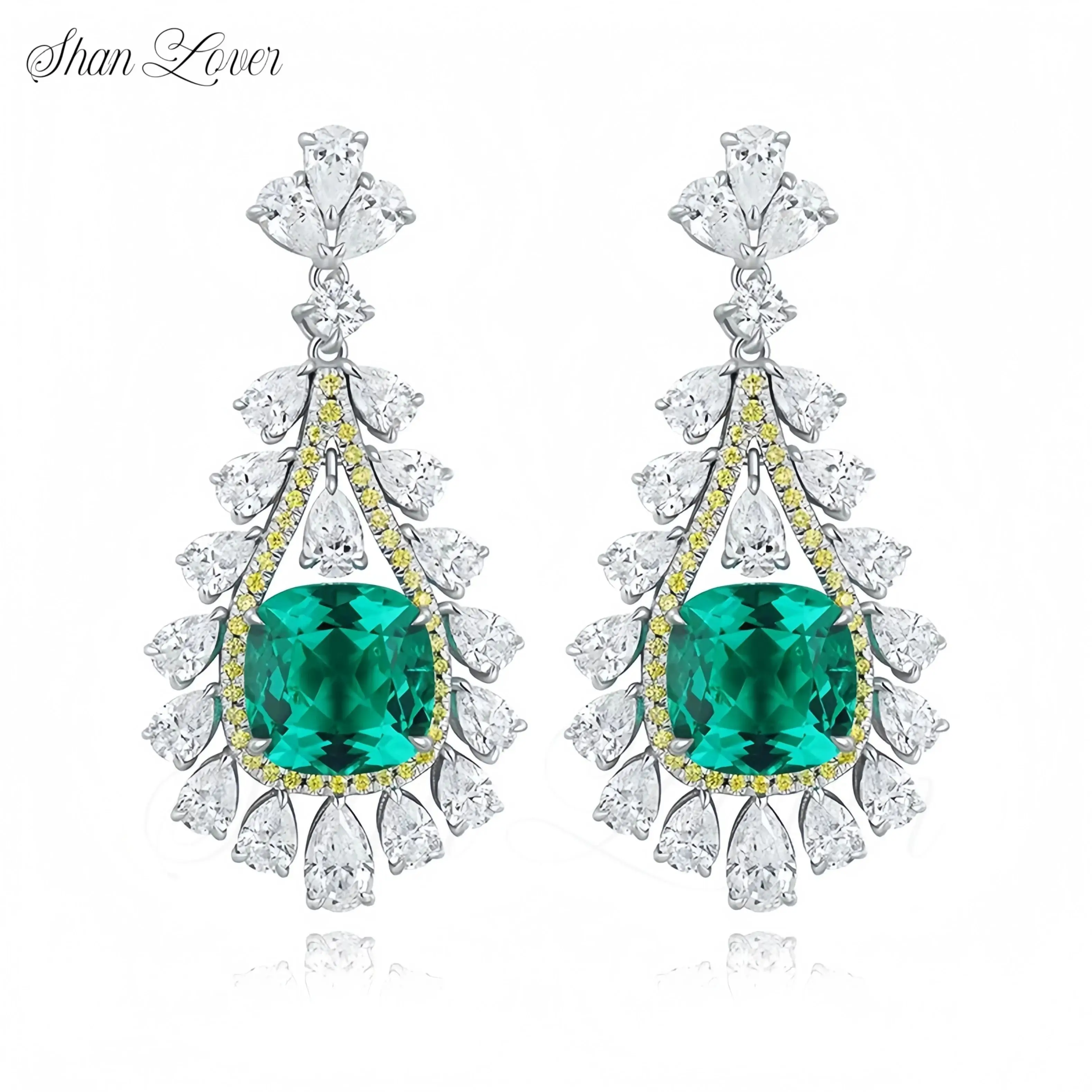 ShanLover 4.2ct Lab Grown Emerald Stud Earrings Green Gemstones Jewelry For Woman Real 925 Sterling Silver Pendant Drop Earrings
ShanLover 4.2ct Lab Grown Emerald Stud Earrings Green Gemstones Jewelry For Woman Real 925 Sterling Silver Pendant Drop Earrings