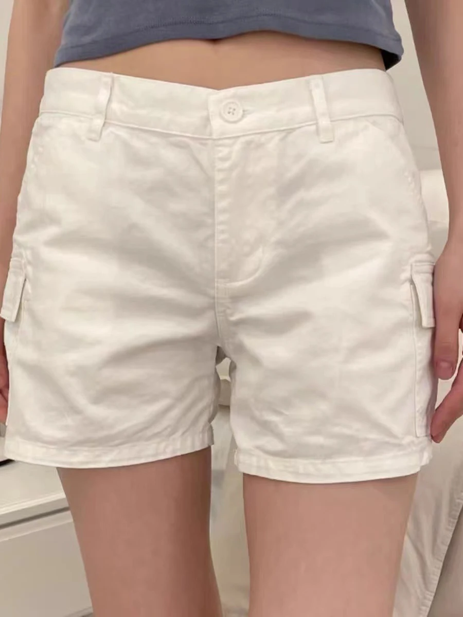 Solid Color Vintage Women's Shorts Summer Straight Low Waist Short Cargo Pant Casual Streetwear Punk Retro Pants Woman Bottom
Solid Color Vintage Women's Shorts Summer Straight Low Waist Short Cargo Pant Casual Streetwear Punk Retro Pants Woman Bottom