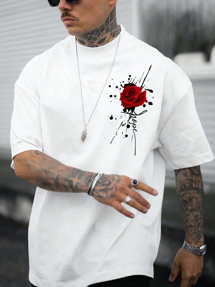 Men's Casual Rose Floral Print Short Sleeve T-Shirt
Men's Casual Rose Floral Print Short Sleeve T-Shirt