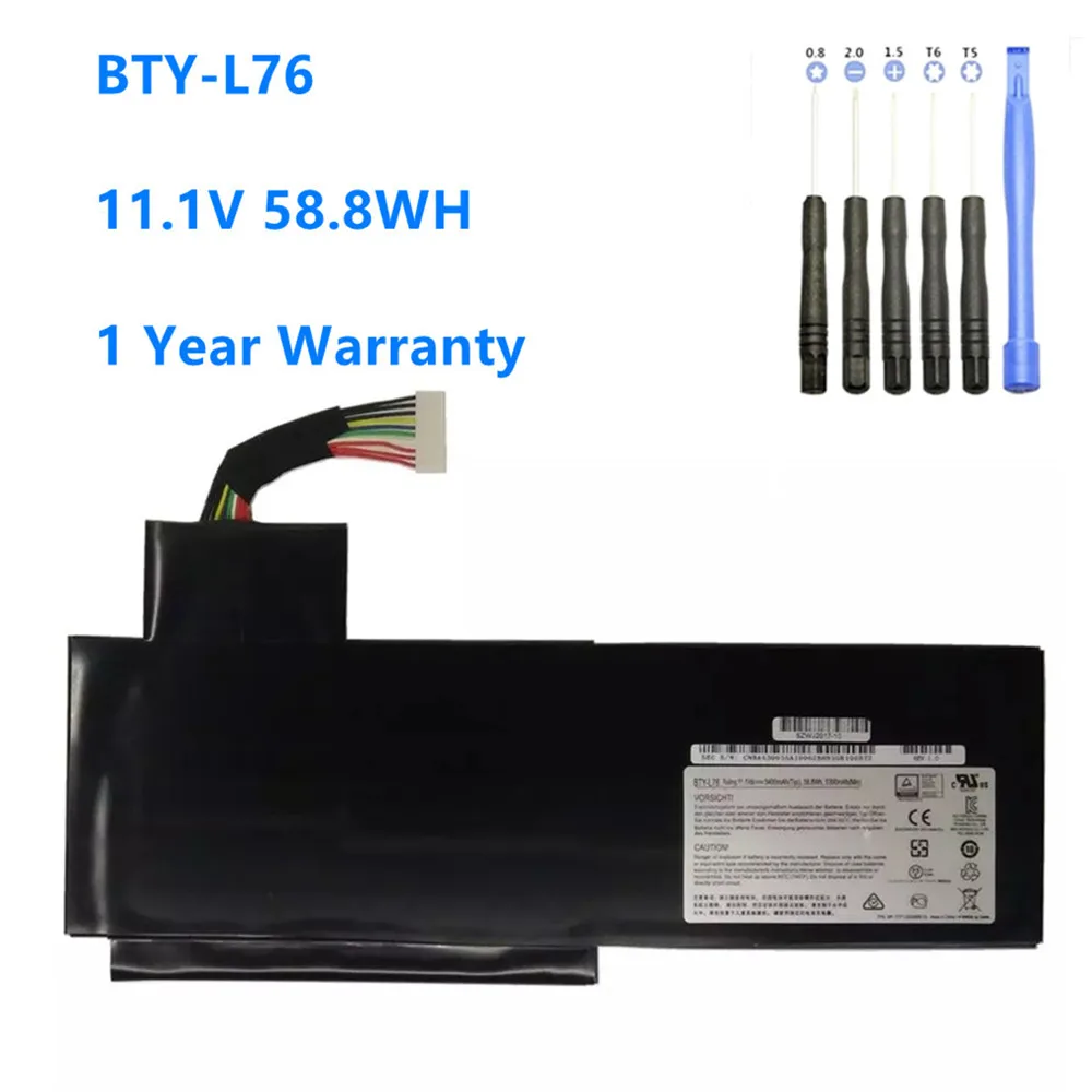 Laptop Battery BTY-L76 59.8WH For MSI GS70 2OD 2PC 2PE 2QC 2QD 2QE GS72 MS-1771 MS-1772 MS-1773 MS-1774 MEDION X7613 MD98802
Laptop Battery BTY-L76 59.8WH For MSI GS70 2OD 2PC 2PE 2QC 2QD 2QE GS72 MS-1771 MS-1772 MS-1773 MS-1774 MEDION X7613 MD98802