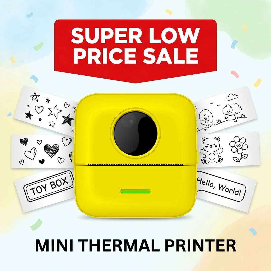 Mini Printer Inkless Portable Thermal Printer Photo Graffiti OCR Text Sticker Label Printing AI Paiting Boys Girls Student Gift
Mini Printer Inkless Portable Thermal Printer Photo Graffiti OCR Text Sticker Label Printing AI Paiting Boys Girls Student Gift