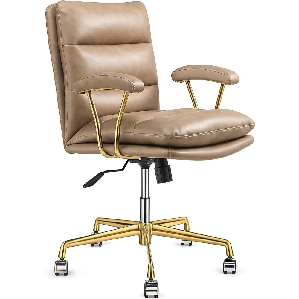 Mid Back Home Office Desk Task Chair with Wheels and Arms Ergonomic PU Leather Computer Rolling Swivel Chair
Mid Back Home Office Desk Task Chair with Wheels and Arms Ergonomic PU Leather Computer Rolling Swivel Chair