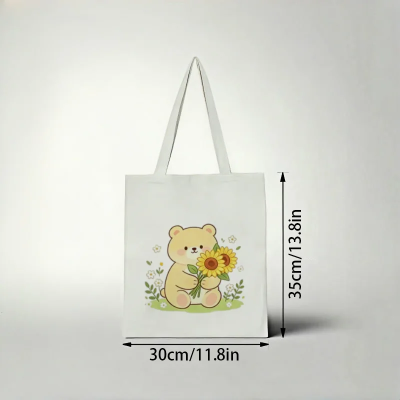 1pc Lovely Fluffy Light‑yellow Bear with Sunflowers & Green Foliage Pastel‑art Canvas Tote Bag
1pc Lovely Fluffy Light‑yellow Bear with Sunflowers & Green Foliage Pastel‑art Canvas Tote Bag