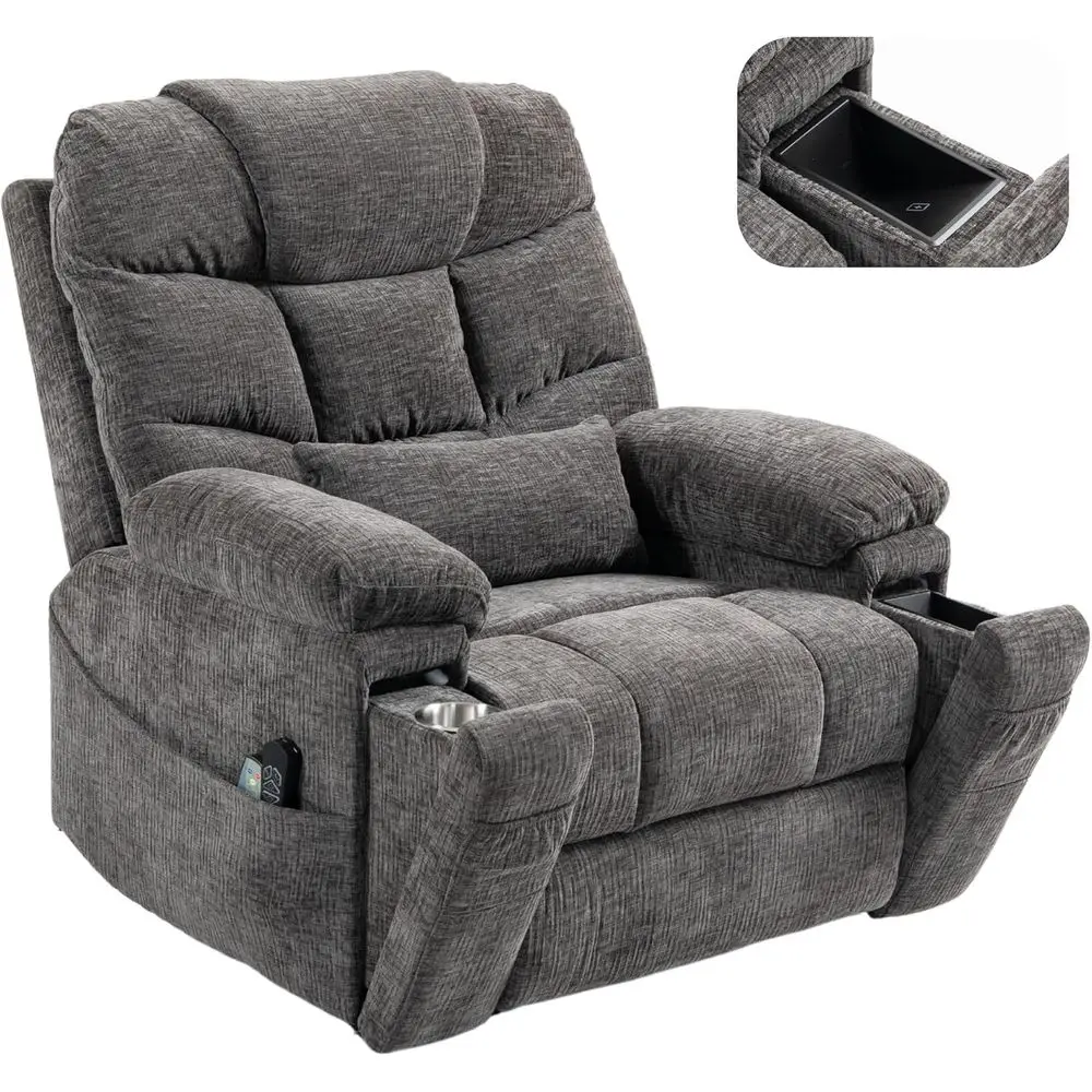 Power Lit Recliner or Elderly Adults, Dual Motor Lay lat Lit Chair with Heat Massage, Cup Holder & WirelPe , USB Type C Charging
Power Lit Recliner or Elderly Adults, Dual Motor Lay lat Lit Chair with Heat Massage, Cup Holder & WirelPe , USB Type C Charging