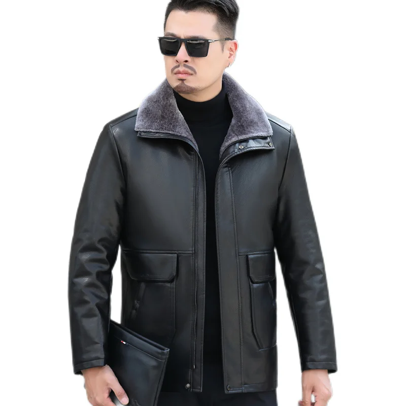 Business Men's YXL-103 Winter Casual Natural Cotton Sheepskin Clothes Top Layer Fur One Huge Warm Black Brown Green
Business Men's YXL-103 Winter Casual Natural Cotton Sheepskin Clothes Top Layer Fur One Huge Warm Black Brown Green