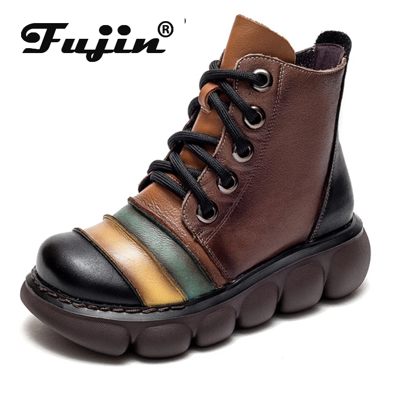 Fujin 5cm Moccasins Autumn Spring Mixed Color Fashion Shoes New Women Boots Cow Genuine Leather Wedge Ankle Ethnic ZIP Platform
Fujin 5cm Moccasins Autumn Spring Mixed Color Fashion Shoes New Women Boots Cow Genuine Leather Wedge Ankle Ethnic ZIP Platform