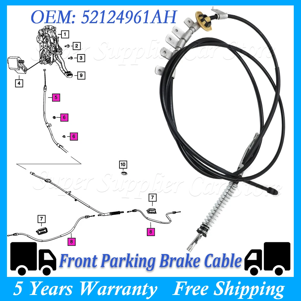 New Front Parking Brake Cable For Jeep Grand Cherokee Car Parking Brake Cable Accessories 52124961AH
New Front Parking Brake Cable For Jeep Grand Cherokee Car Parking Brake Cable Accessories 52124961AH