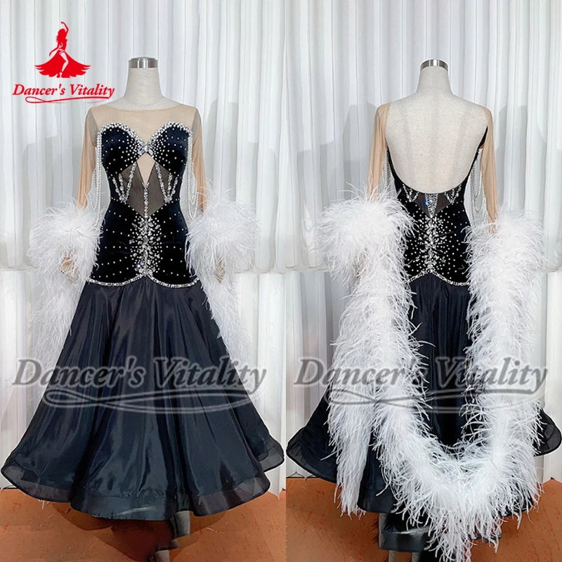 Social Dance Luxurious AB Stone Pearl String Chain Mesh Splicing Contest Dresses Foxtrot Tango Quickstep Perform Attire Custom
Social Dance Luxurious AB Stone Pearl String Chain Mesh Splicing Contest Dresses Foxtrot Tango Quickstep Perform Attire Custom
