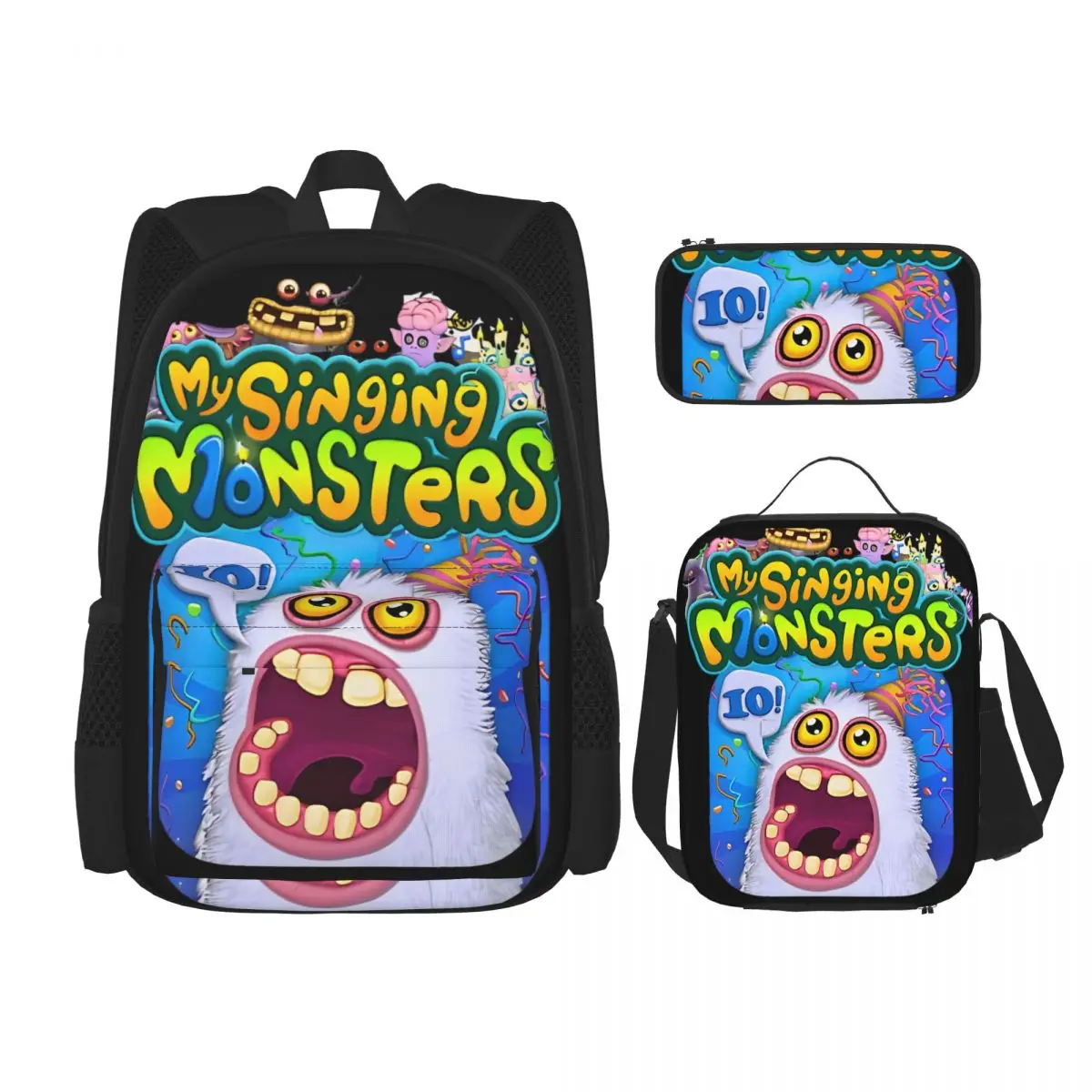 3pecs/set Рюкзак My Singing Monsters для мальчиков и девочек, сумка через плечо для колледжа, сумка для обеда, пенал
3pecs/set Рюкзак My Singing Monsters для мальчиков и девочек, сумка через плечо для колледжа, сумка для обеда, пенал