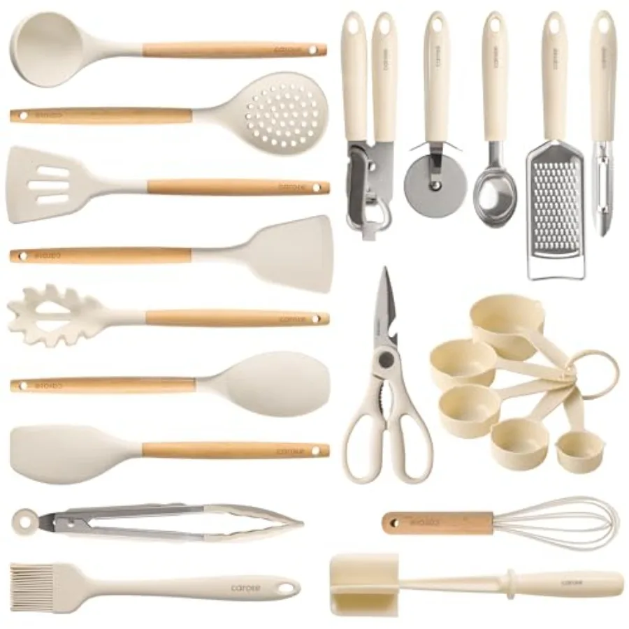 Silicone Cooking Utensils Set, 446°F Heat Resistant Kitchen Utensils Gadgets Set, Spatula, Turner, Whisk, Tongs
Silicone Cooking Utensils Set, 446°F Heat Resistant Kitchen Utensils Gadgets Set, Spatula, Turner, Whisk, Tongs