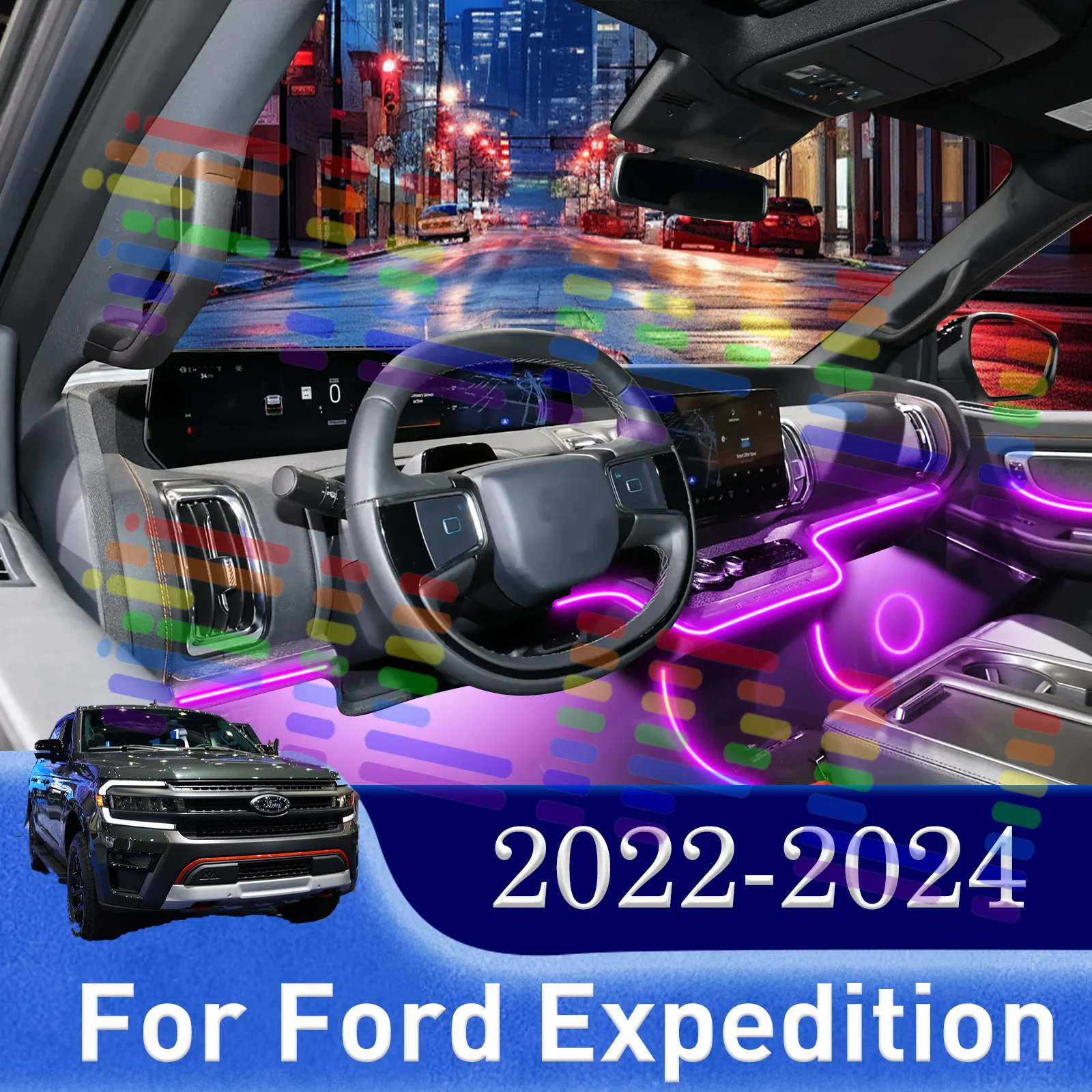 For Ford Expedition RGB 64 Colors LED Car Interior Ambient Light Quick-Clip Installation Strip
For Ford Expedition RGB 64 Colors LED Car Interior Ambient Light Quick-Clip Installation Strip