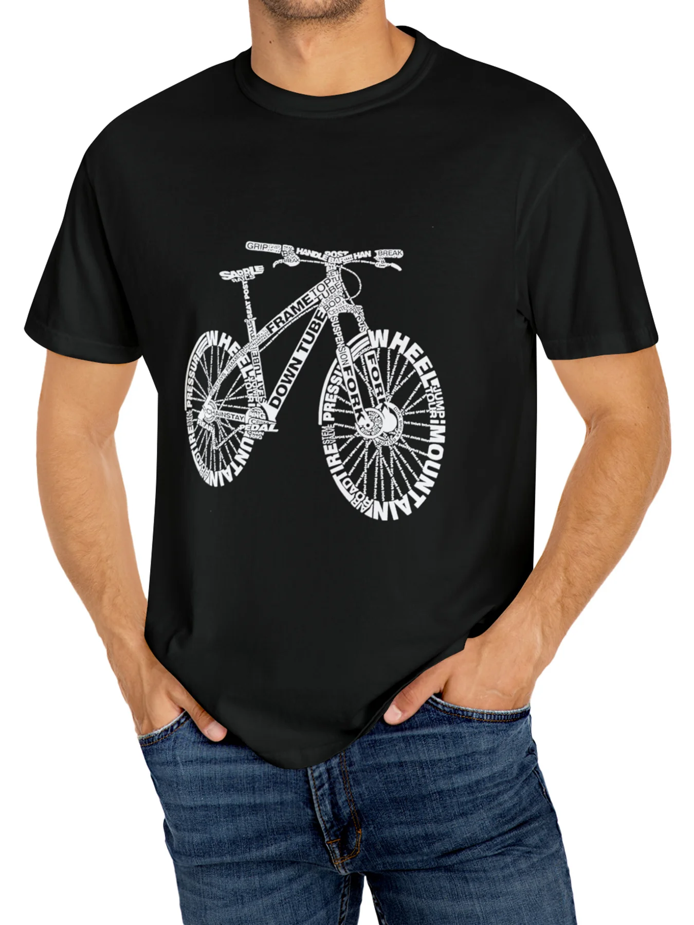 Men's Casual Cotton T-Shirt with Bicycle Print - Short Sleeve, Round Neck, Perfect for Summer Outings & Sports
Men's Casual Cotton T-Shirt with Bicycle Print - Short Sleeve, Round Neck, Perfect for Summer Outings & Sports