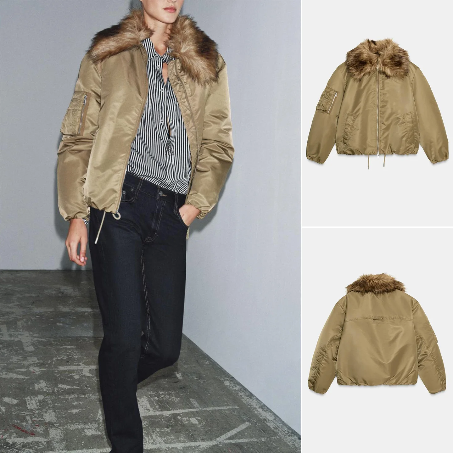 Осенне-зимнее женское пальто со съемным меховым воротником-пилотом Jaet, повседневное теплое хлопковое пальто на молнии, цвет длины
Осенне-зимнее женское пальто со съемным меховым воротником-пилотом Jaet, повседневное теплое хлопковое пальто на молнии, цвет длины