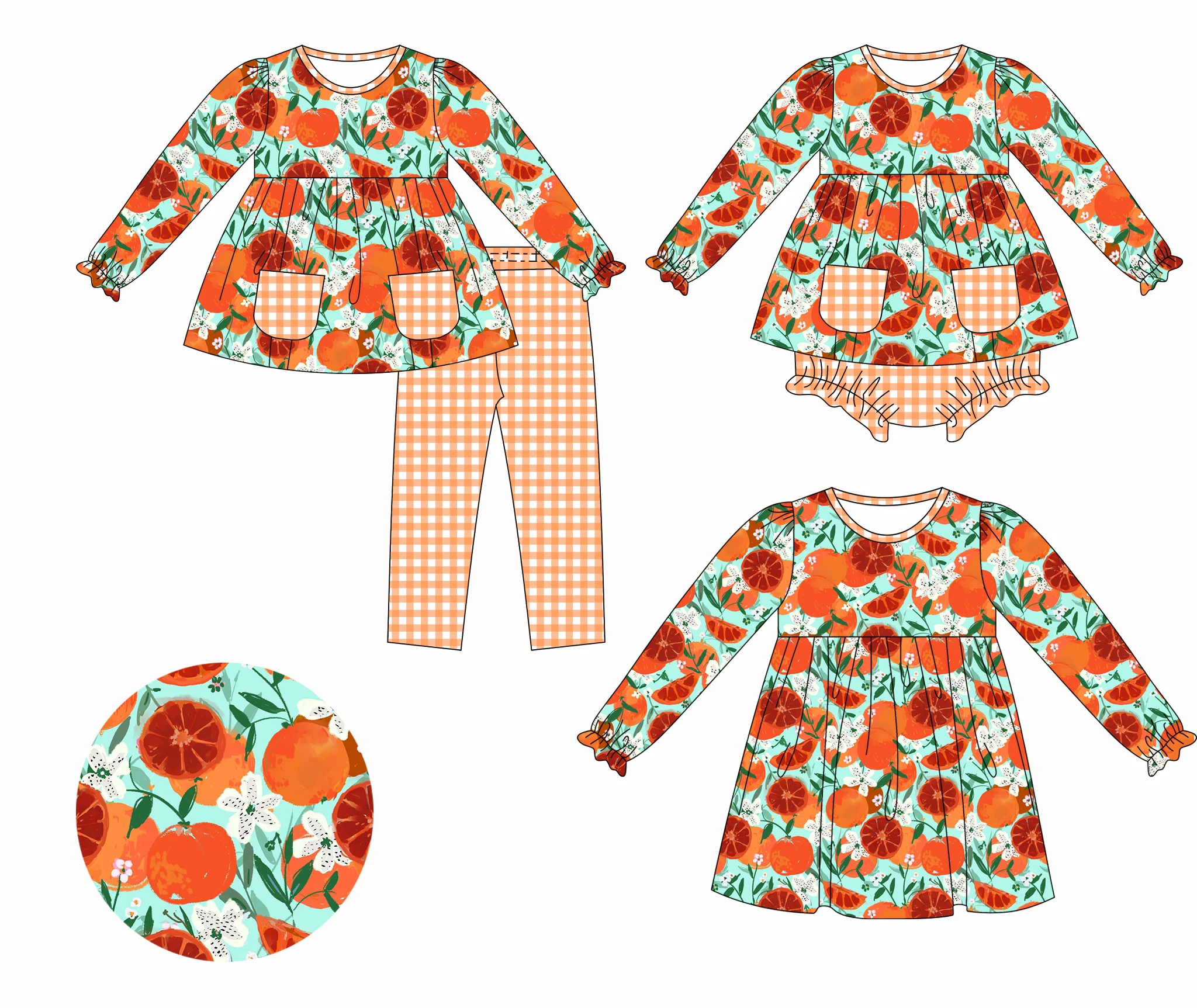 Wholesale children's clothing girls clothes kids clothes fruit fabric long sleeve sets dresses fashion girls sets
Wholesale children's clothing girls clothes kids clothes fruit fabric long sleeve sets dresses fashion girls sets