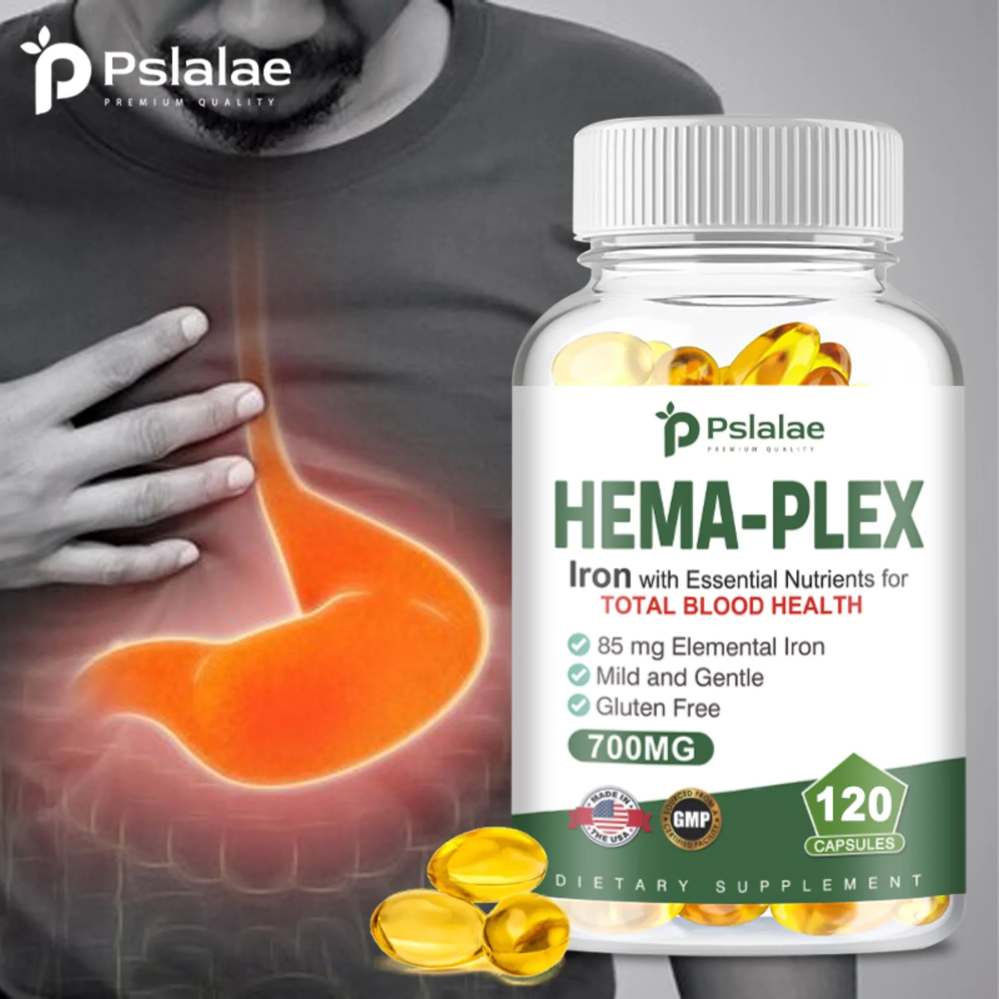 HEMA-PLEX Iron - Overall Body Health, A Holistic Health Supplement, Promotes Healthy Red Blood Cell Production - 60 Capsules
HEMA-PLEX Iron - Overall Body Health, A Holistic Health Supplement, Promotes Healthy Red Blood Cell Production - 60 Capsules