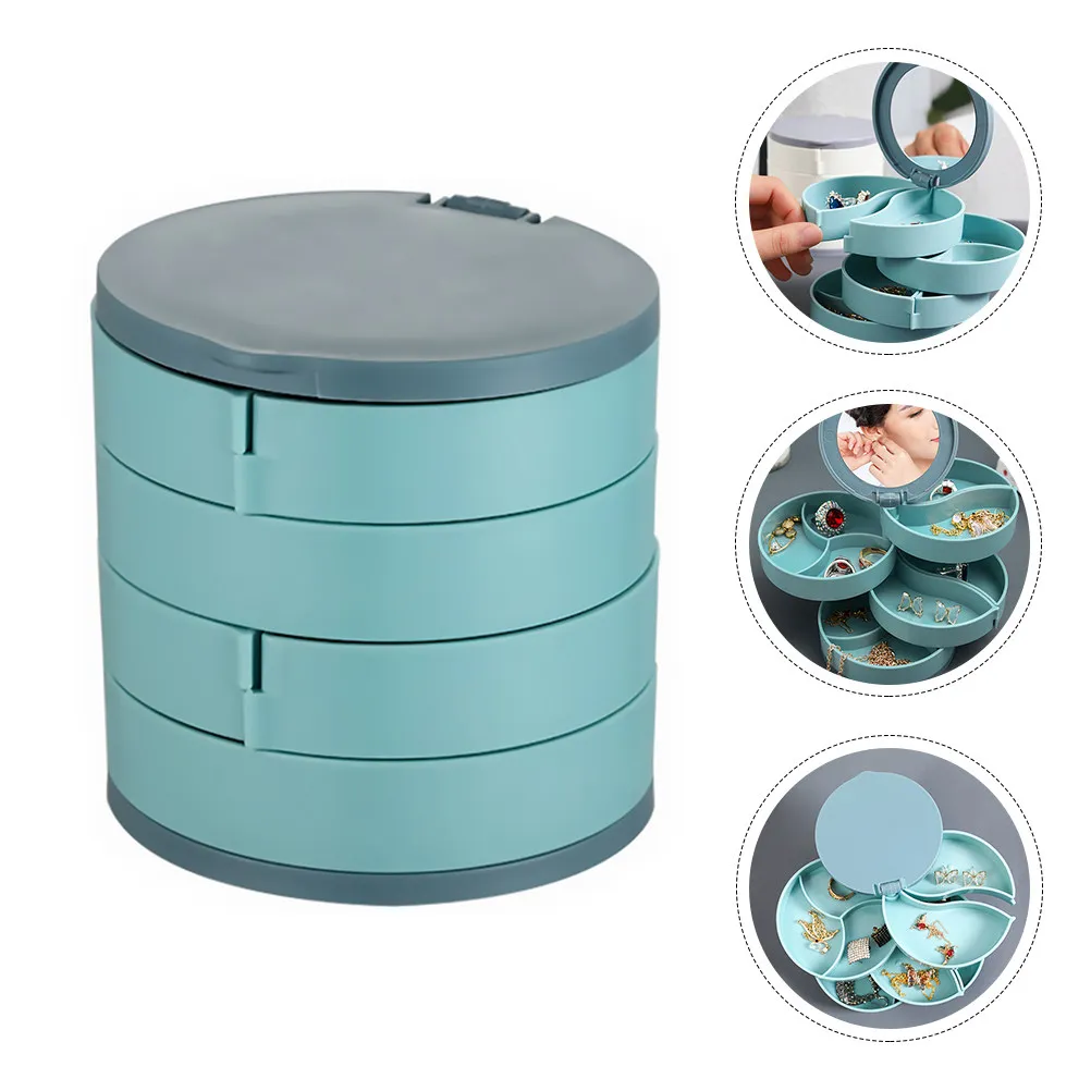 Многослойная шкатулка для украшений, вращающийся органайзер для хранения женских украшений, креативный футляр для серег, колец и браслетов, органайзер для туалетного столика, подарок
Многослойная шкатулка для украшений, вращающийся органайзер для хранения женских украшений, креативный футляр для серег, колец и браслетов, органайзер для туалетного столика, подарок
