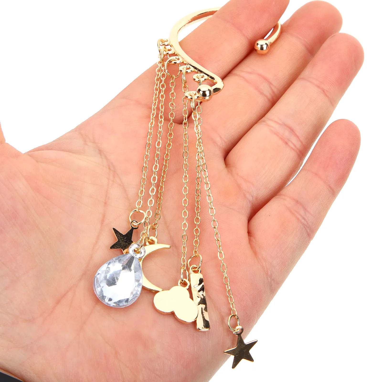 2Pcs Moon Star Tassel Ear Cuff Clip on Earrings Non Piercing Ear Hook for Women Lightweight Comfortable Fashion Jewelry Gift
2Pcs Moon Star Tassel Ear Cuff Clip on Earrings Non Piercing Ear Hook for Women Lightweight Comfortable Fashion Jewelry Gift