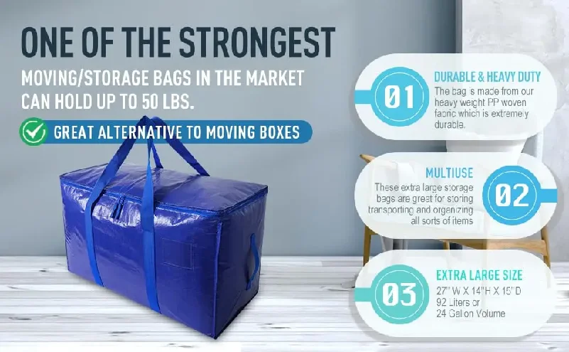Extra Large Heavy Duty Moving Bags Waterproof Storage Totes with Handles & Zippers Foldable for College Dorm & Home Stora
Extra Large Heavy Duty Moving Bags Waterproof Storage Totes with Handles & Zippers Foldable for College Dorm & Home Stora
